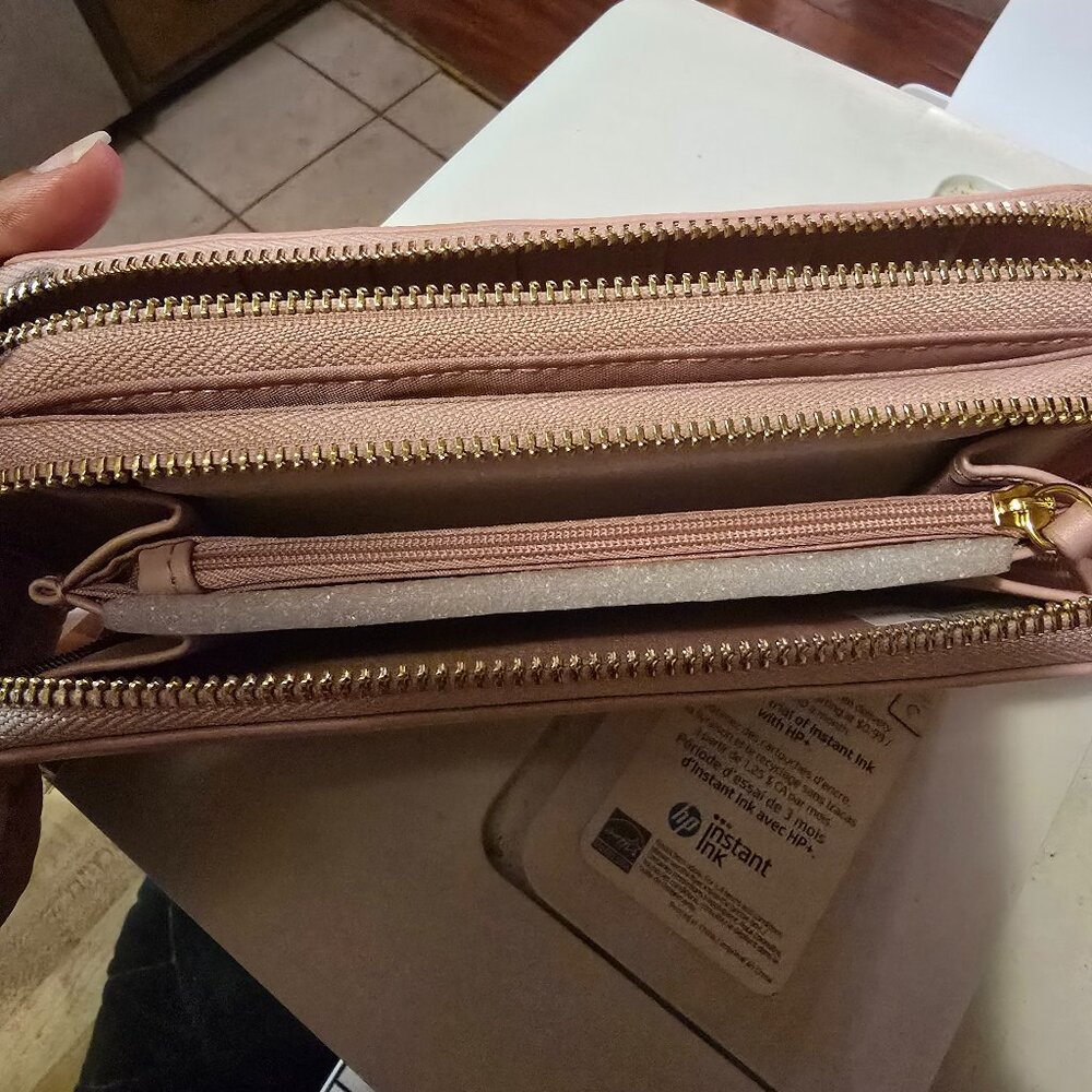 Joy Mangano Calf hair smooth leather bag and Wallet set
